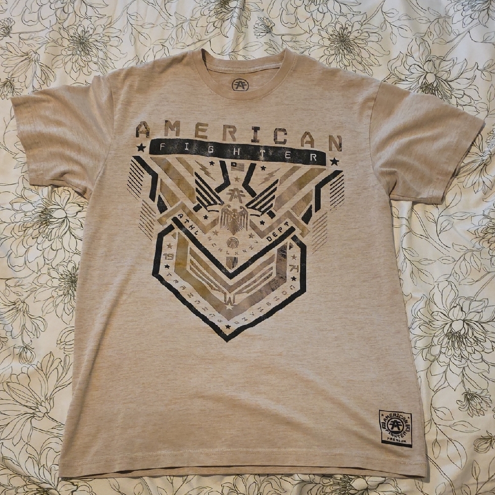 American Fighter Beige Graphic Tee Men's Large